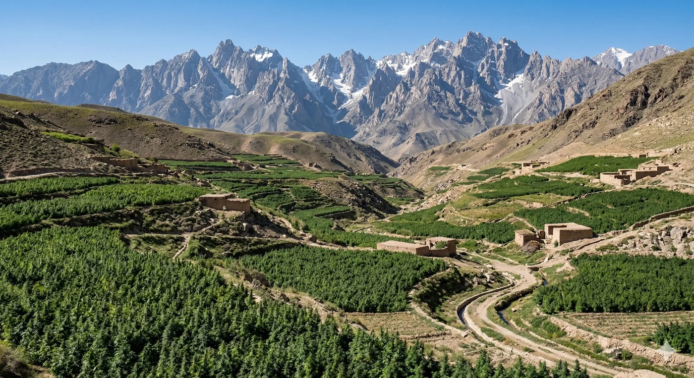 Cannabis fields in the Hindu Kush mountains, Afghanistan